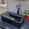 Раковина из сантехнического фаянса CeramaLux 9135-1MB 40х30 подвесная цвет черный 1 отверстие под смеситель