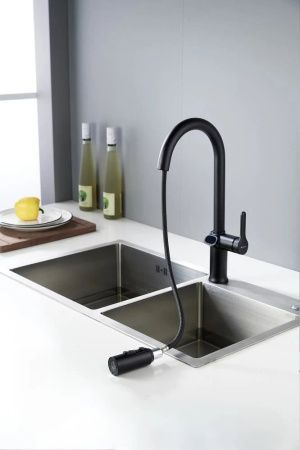 Смеситель для кухни Knotlor KN-100/BL на мойку черный