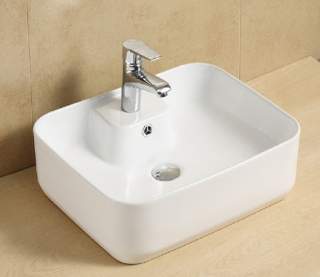 Раковина из санфаянса CeramaLux 9445 52х40 накладная цвет белый 1 отверстие под смеситель