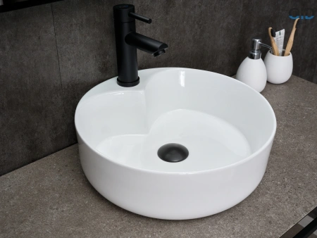 Раковина керамическая Gid Esfera 51208 40х40 накладная цвет белый 1 отверстие под смеситель