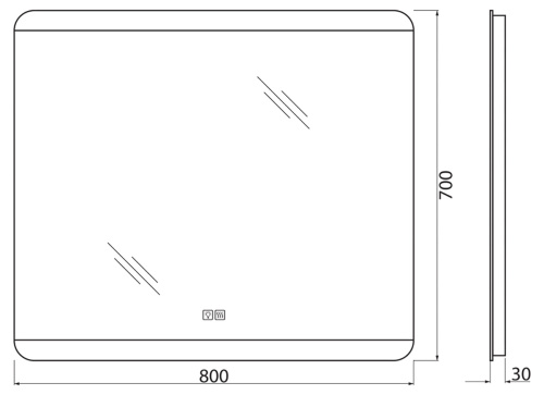 Зеркало BelBagno SPC-CEZ-800-700-LED-TCH-WARM 80х70 - фото 5