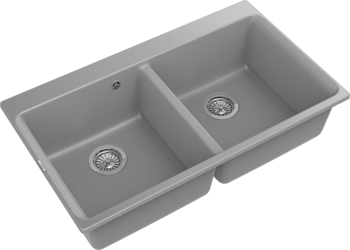 Кухонная мойка Rivelato AXEL X-90-2D grigio metallizza 87х52 цвет серый металлик - фото 3