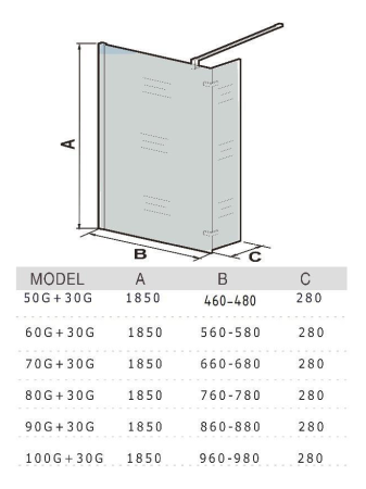 Душевая перегородка WeltWasser WW400 10000008001 60х185 стекло прозрачное профиль хром