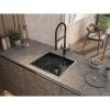 Кухонная мойка Grandex Aqua 5040603 50х45 цвет серый поверхность матовая