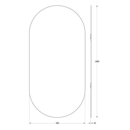 Зеркало Evoform Primary BY 0122 50х100 подвесное