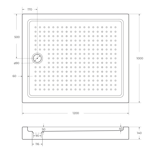 Душевой поддон Cezares TRAY-A-AH-120/100-15-W 120х100 акрил белый - фото 2