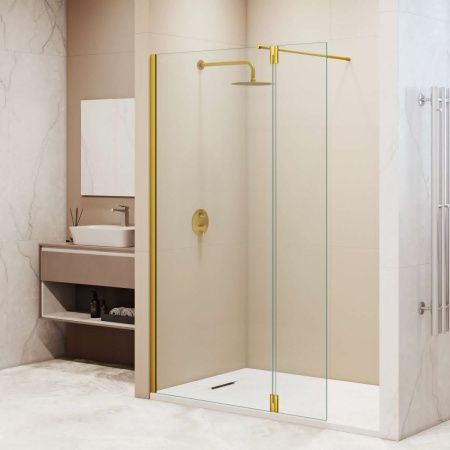Душевая перегородка RGW Walk In 351005013-16 110х195 стекло прозрачное профиль золото