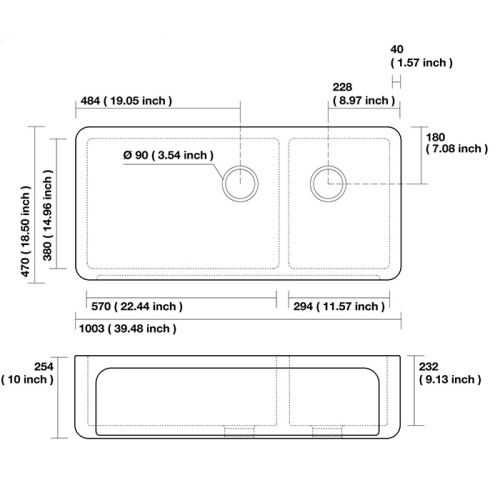 Кухонная мойка Kerasan Hanna Glasse 543001 100х47 цвет белый - фото 2