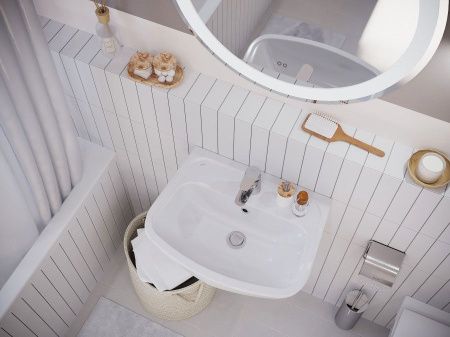 Раковина из сантехнического фарфора Santek Лонги 1WH501755 60х40 подвесная цвет белый 1 отверстие под смеситель