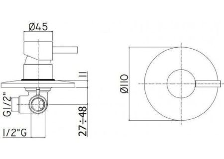 Смеситель для душа Paffoni Light LIG011ST встраиваемый в стену хром
