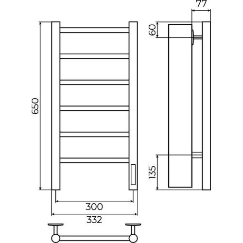 Полотенцесушитель Terminus 4670078541826 33х65 электрический хром - фото 3