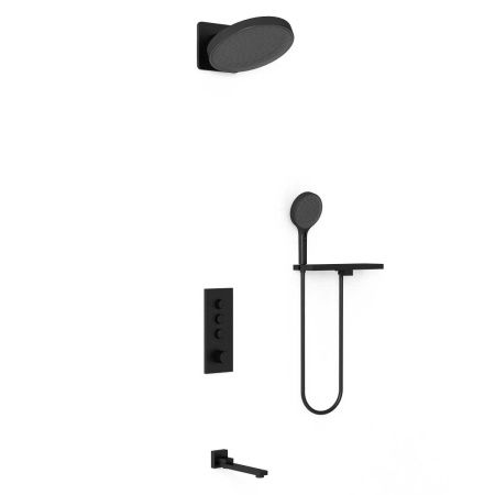 Душевая система Vincea VSFW-433TI3RMB встраиваемая в стену цвет черный с термостатом