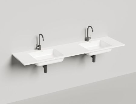 Раковина из искусственного камня S-Stone Salini ONDA 1402202MF 180х50 встраиваемая цвет белый