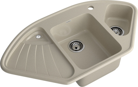 Кухонная мойка Granfest Corner C-1040E топаз 104х56 цвет серый поверхность матовая