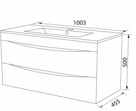 Тумба с раковиной Iddis Cloud CLO10W1i95K 100х50 подвесная цвет белый