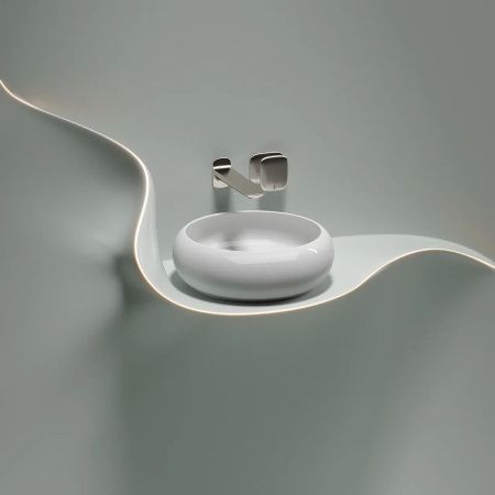 Раковина из сантехнического фарфора Ceramica Nova ELEMENT CN6050 40х40 накладная цвет белый без отверстий под смеситель