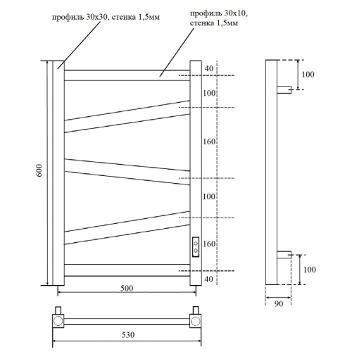 Полотенцесушитель Point Феникс PN15856W электрический белый - фото 2