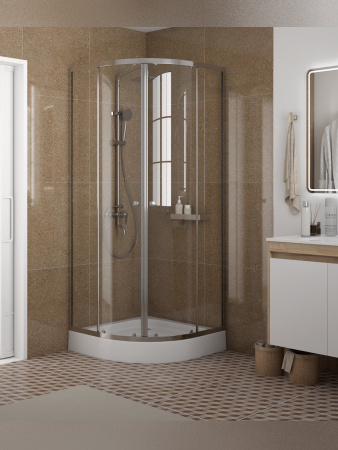 Душевой уголок Teymi Lina T00501 80х80 стекло прозрачное профиль хром с поддоном