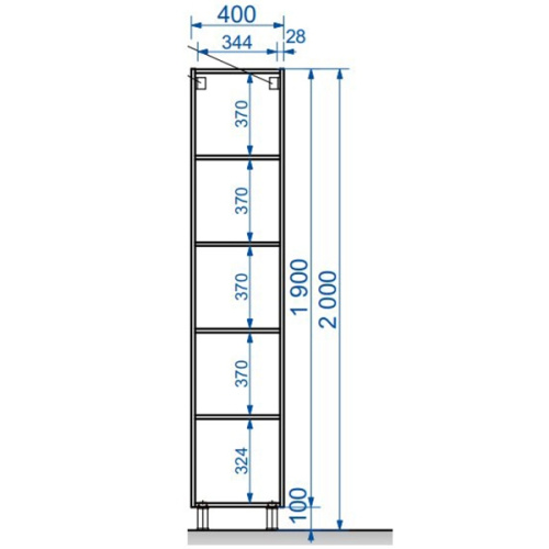 Шкаф-пенал Эстет Dallas Luxe ФР-00001949 40х34х200 напольный цвет белый - фото 5