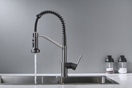 Смеситель для кухни Shevanik S963T на мойку оружейная сталь