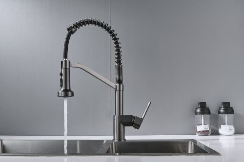 Смеситель для кухни Shevanik S963T на мойку оружейная сталь - фото 4