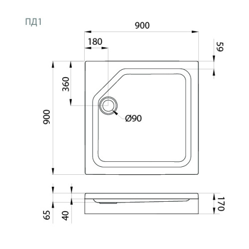 Душевой поддон Тритон Щ0000004026 90х90 акрил белый с каркасом - фото 5