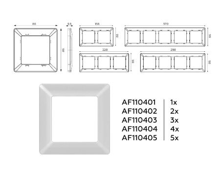 Рамка одноместная Ambrella Volt Line (Лине) AF110401