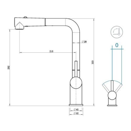 Смеситель для кухни Grandex Aqua Integra-SP 9020493 на мойку графит