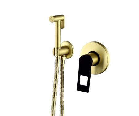 Гигиенический душ со смесителем Bronze de Luxe Element EL28GB черный/золото