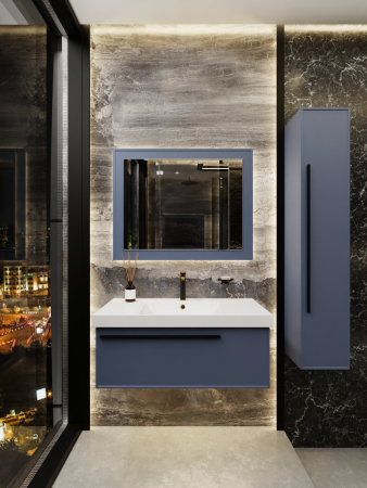 Тумба с раковиной La Fenice ELBA NFNC-01-ELB-BG-100-3-100 100х50 подвесная цвет синий