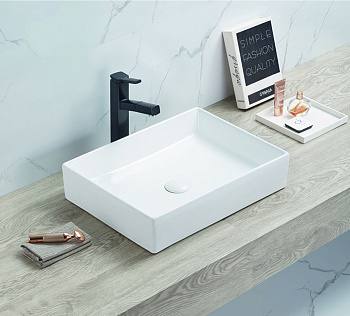 Раковина керамическая Art&Max AM-78570B-50 57х37 накладная цвет белый