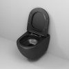 Унитаз подвесной Grossman Торнадо GR-4457BMSQ черный матовый с сиденьем микролифт безободковый смыв торнадо