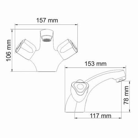 Смеситель Wasserkraft Amper 2900 2903 на раковину хром