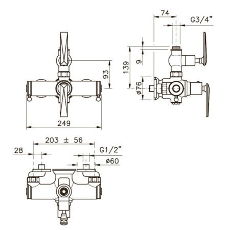 Смеситель для душа Nicolazzi Termostatico 4917CR69 настенный хром с термостатом