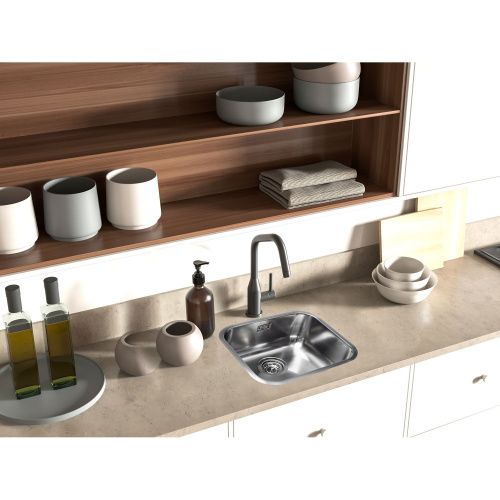 Кухонная мойка Grandex Aqua SELECT 36 L 200332 42х36 цвет сатин поверхность матовая - фото 4