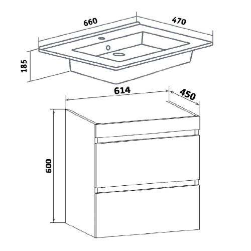 Тумба под раковину Runo Манхэттен 00-00001046 60х50 подвесная цвет белый - фото 4