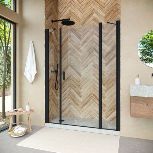 Душевая дверь Vegas-Glass EP-2F NOVO EP-2F NOVO 185 02М crystalvision R 185х189 стекло прозрачное профиль черный матовый