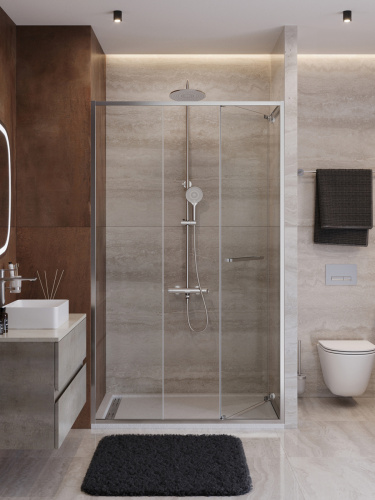 Душевая дверь Cezares LUX LUX-B-FS-11-130-C-CR 130х195 стекло прозрачное профиль хром - фото 2