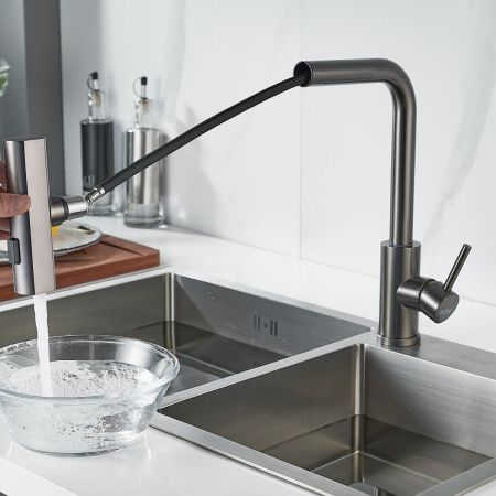 Смеситель для кухни Raffine F203T на мойку оружейная сталь