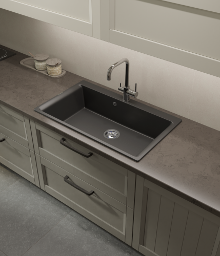 Кухонная мойка Rivelato AXEL Х-90 nero 87х52 цвет черный - фото 5