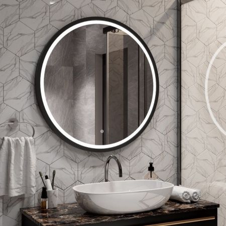 Зеркало Continent Style Black ЗЛП2254 80х80 подвесное