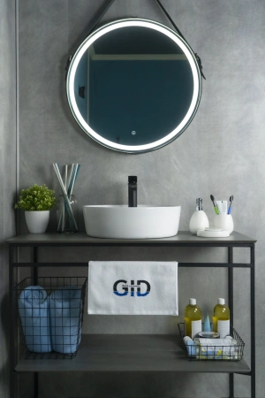 Раковина керамическая Gid Esfera 51181 40х40 накладная цвет белый 1 отверстие под смеситель