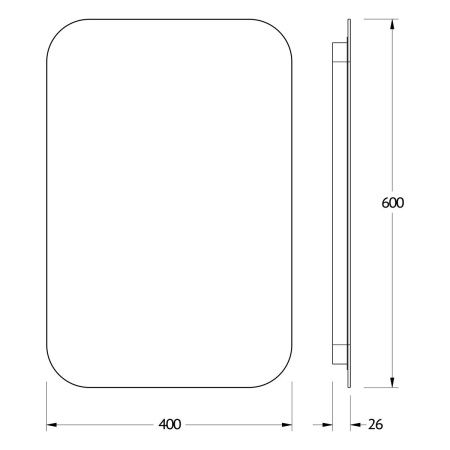 Зеркало с подсветкой Defesto OPTI DF 2812S 40х60 подвесное