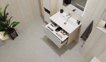 Тумба под раковину Jorno TOSSONY Toss.01.70/P/SS-W/JR 70х40 подвесная цвет белый