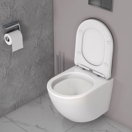Унитаз подвесной Taliente Amato Tornado 3 AM55003 белый с сиденьем микролифт безободковый смыв торнадо