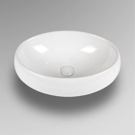 Раковина из сантехнического фарфора Bond Oval S58-490 50х40 накладная цвет белый без отверстий под смеситель