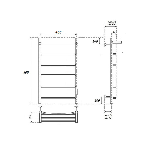 Полотенцесушитель Point Афина PN04848PW электрический белый - фото 2