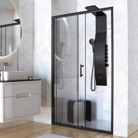 Душевая дверь Taliente TA-100-1CB 100х195 стекло прозрачное профиль черный