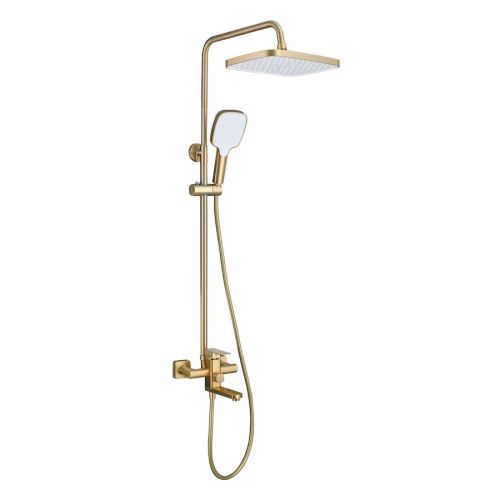 Душевая стойка ProHanss P60.24.03 настенная цвет сатин золотой - фото 2