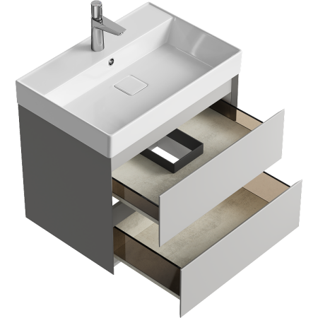 Тумба под раковину Aqwella Y GE01652ST 70х50 подвесная цвет серый